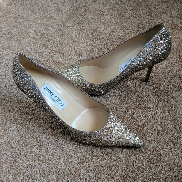 Jimmy Choo Romy Glitter Heels - Picture 7 of 16